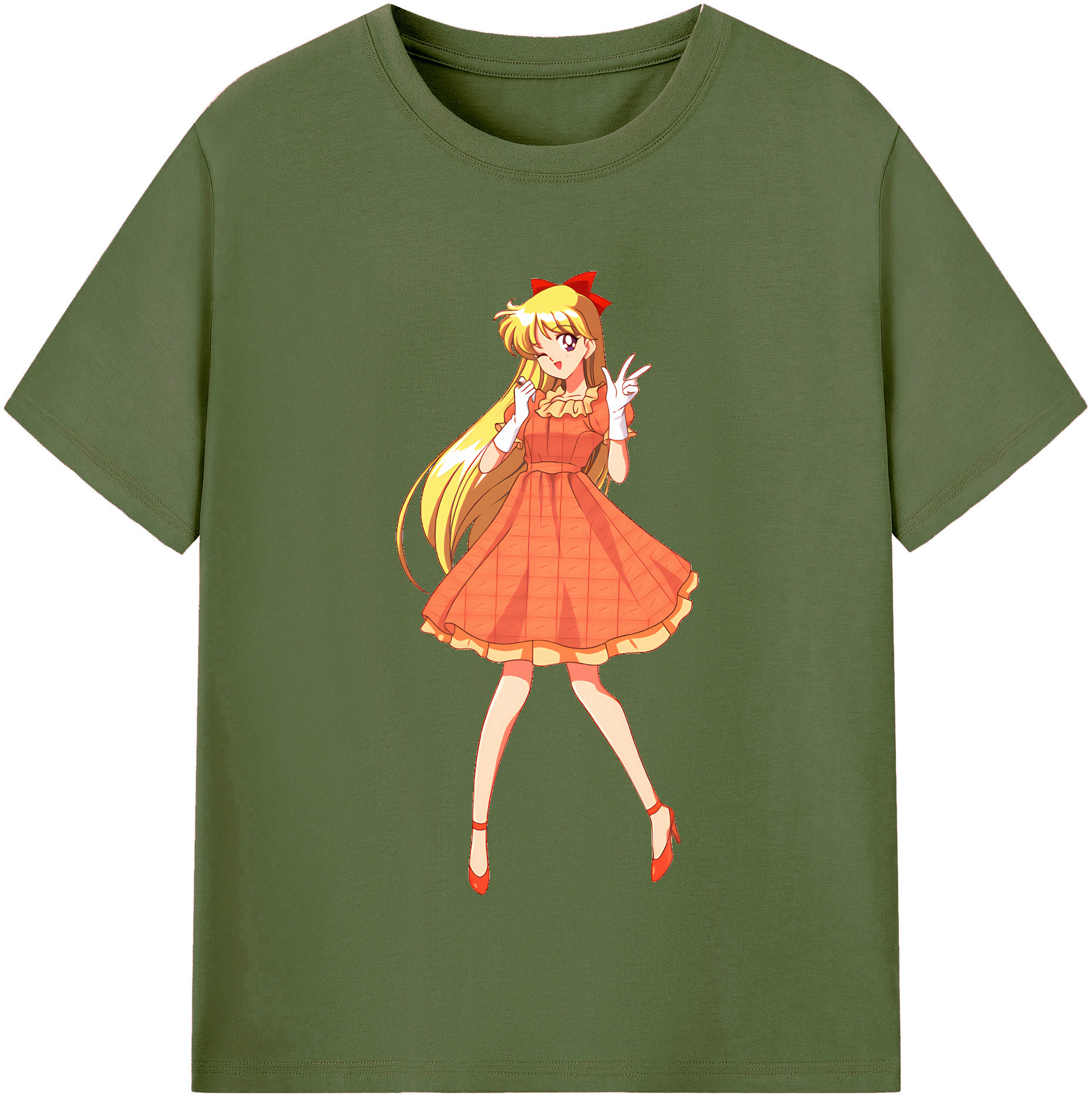 （画像用） 美少女戦士セーラームーン 愛野 美奈子 あいの みなこ Sailor Moon Aino Minako 綿100％半袖Tシャツ（フロントプリント）